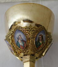 Solid silver gilt antique Gothic Chalice.